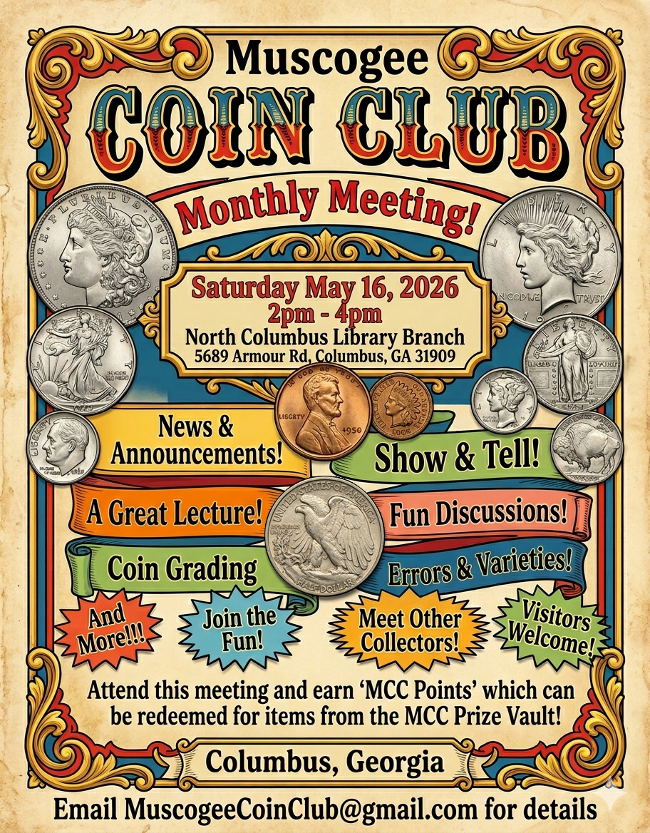 Muscogee Coin Club Monthly Meeting