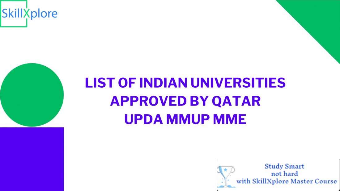 List of Indian Universities Approved For UPDA MMUP MME Exam Qatar