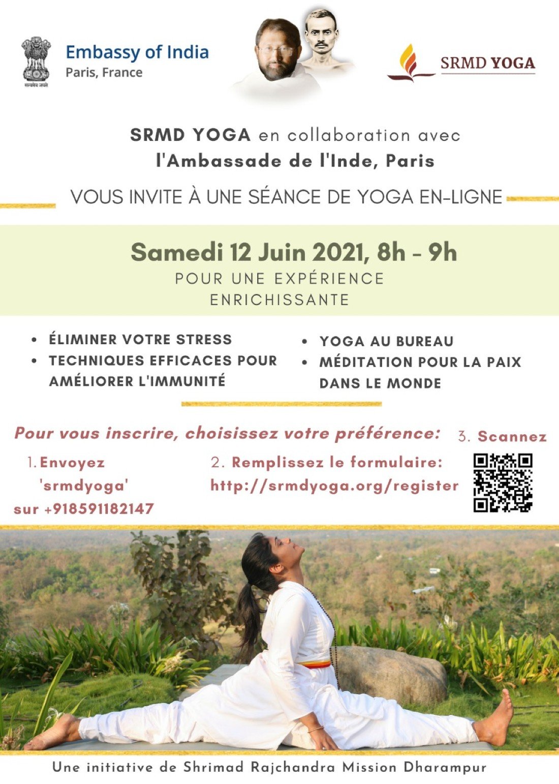 Online Yoga Session Presented By Srmd Yoga With The Embassy Of India Paris Tickets Paris 12 June 21