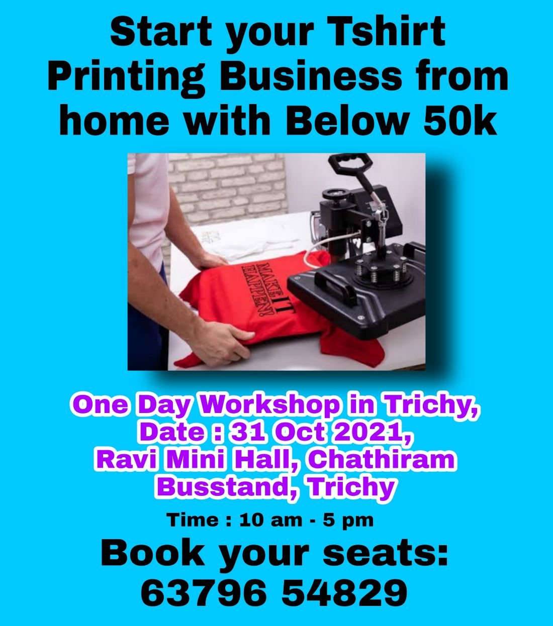 Tshirt Printing Business workshop in Trichy