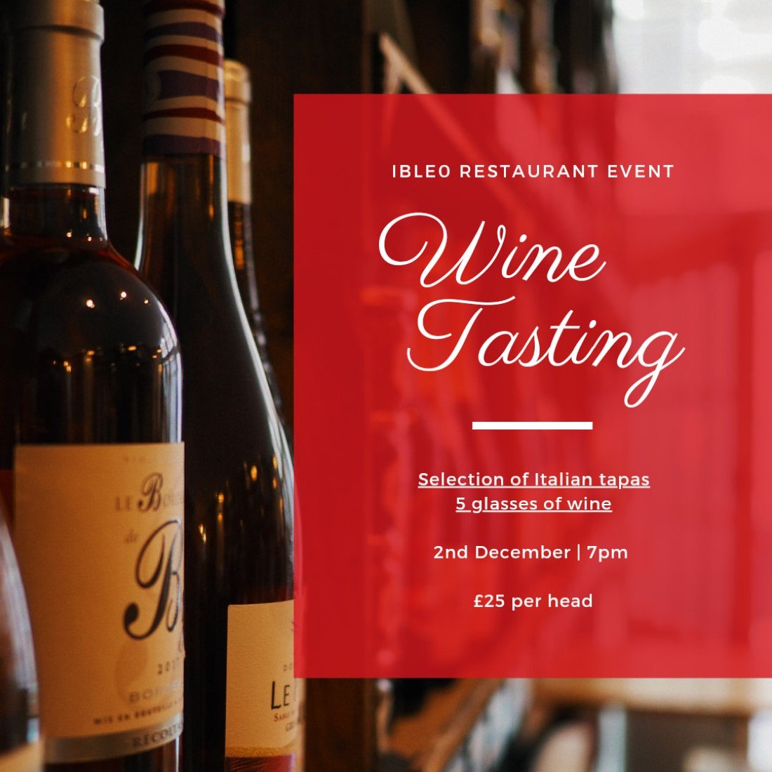 Wine Tasting Event, Trattoria Ibleo Restaurant, London, 2 December 2021