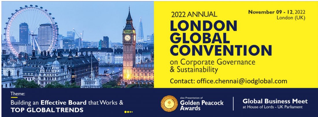 London Global Convention (2022) on Corporate Governance & Sustainability, London (UK)