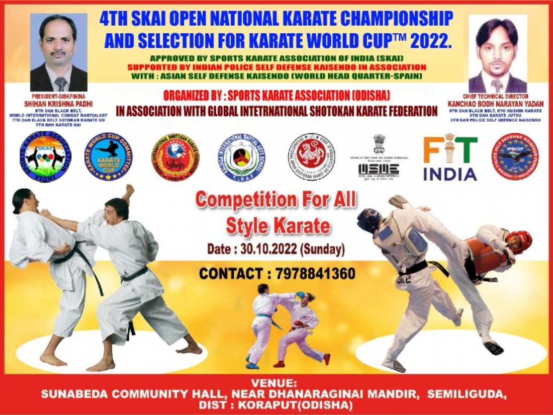 4th SKAI Open National Karate Championship and Selection for Karate World Cup\u21222022 