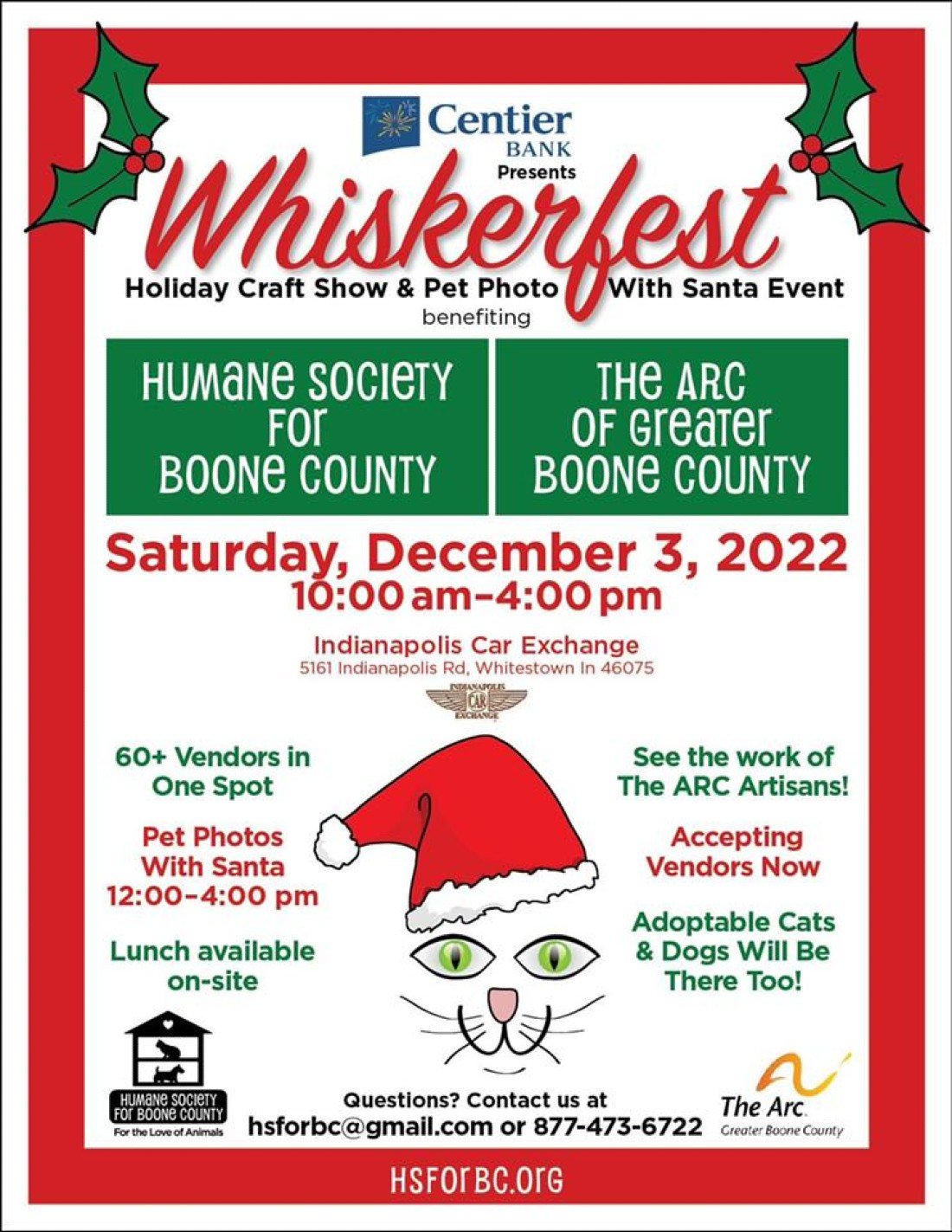 Whiskerfest Holiday Craft Fair, Indianapolis Car Exchange, Whitestown