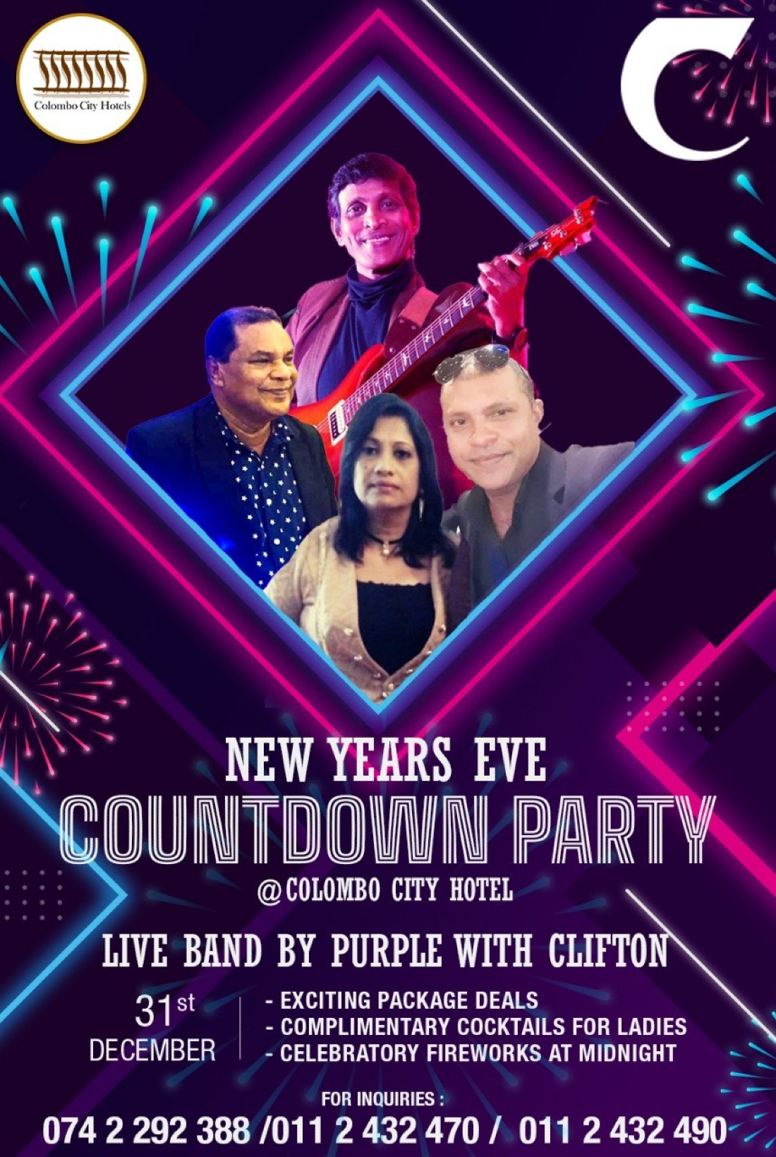 NYE 2023 Countdown Party At Colombo City Hotel Tickets, Colombo City