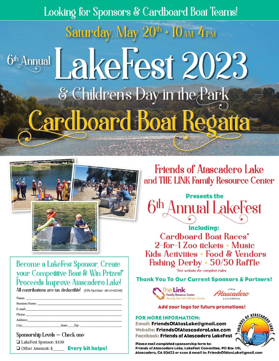 Friends of Atascadero Lake LakeFest 2023 with Childrens Day in the Park