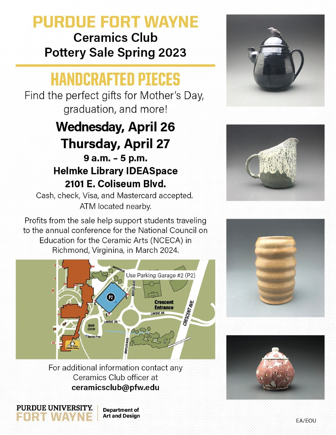 PFW Ceramics Club Pottery Sale