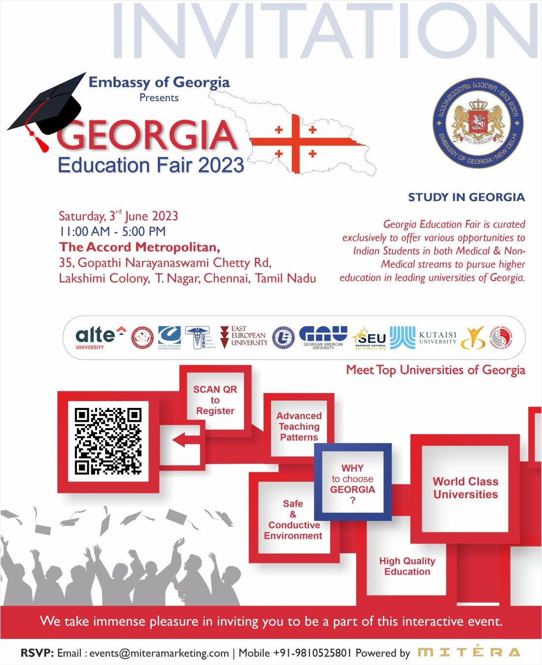 GEORGIA EDUCATION FAIR 2023 - IN CHENNAI - BY EMBASSY OF GEORGIA