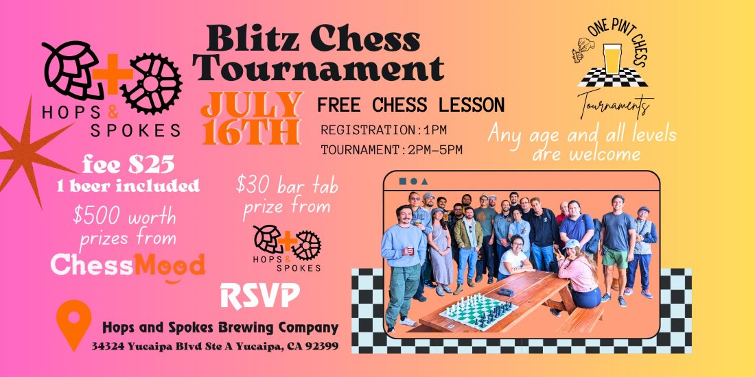 Fun Blitz Chess Tournament in Hops and Spokes (Chess+Beer+Good People=?)