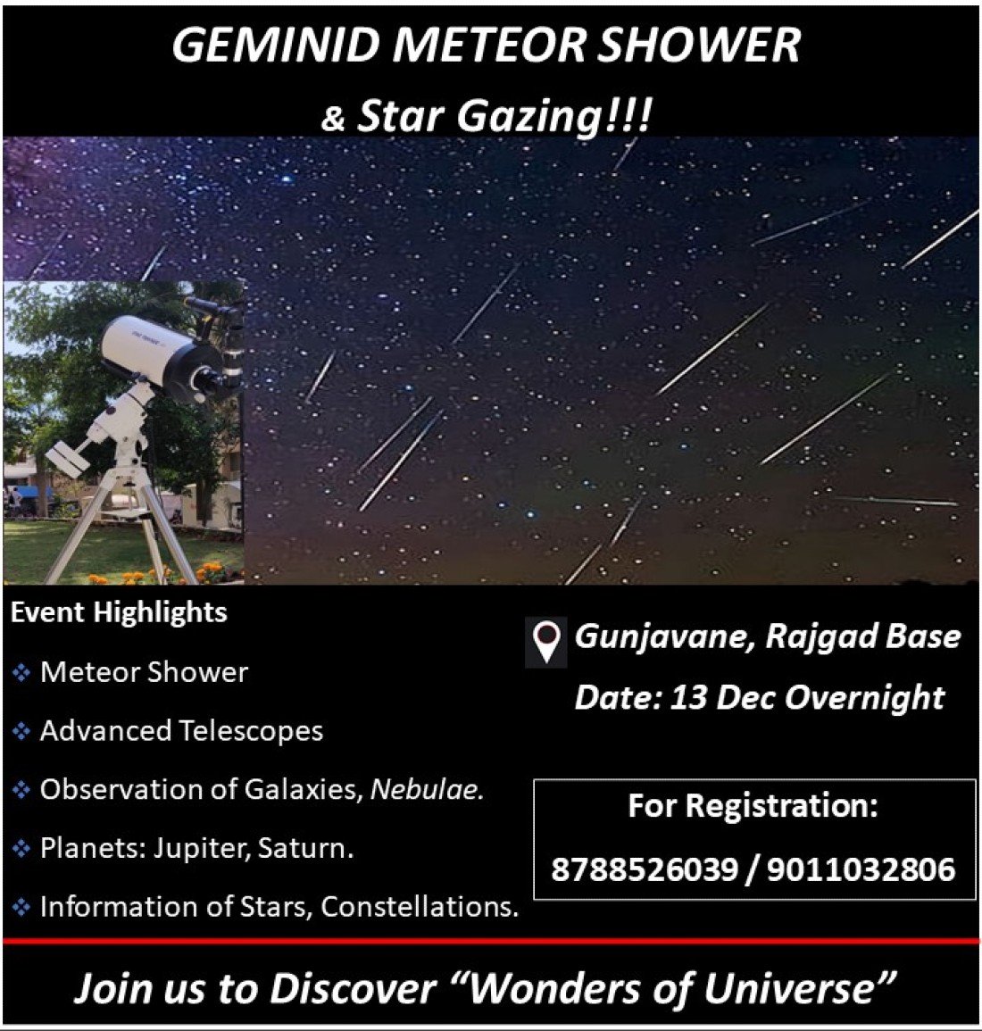 Geminid Meteor Shower and Star Gazing
