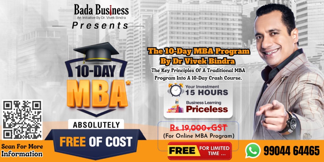 Free 10 Day's MBA By Dr. Vivek Bindra | Bada Business | Entrepreneurship | Online MBA