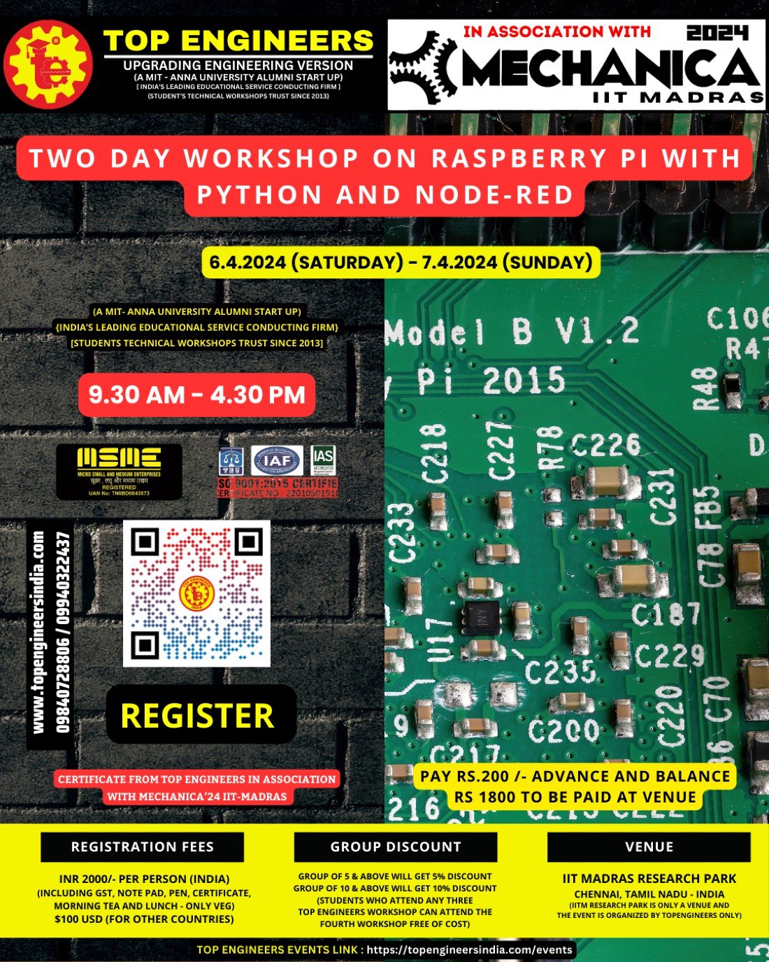 TWO DAY WORKSHOP ON RASPBERRY PI WITH PYTHON AND NODE-RED