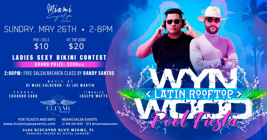 Wynwood Latin Rooftop Pool Party at Elevar!, Elevar Wynwood, Miami, 26