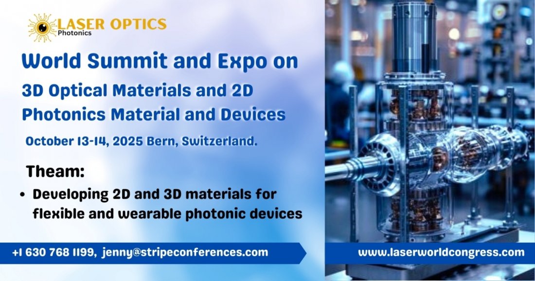 World Summit and Expo on 3D Optical Materials and 2D Photonics Material and Devices