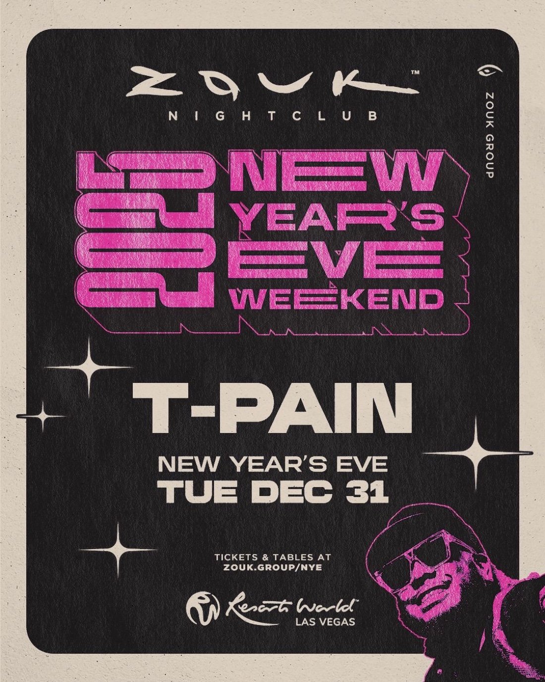 T-PAIN at Zouk Nightclub NYE New Year\u2019s Eve