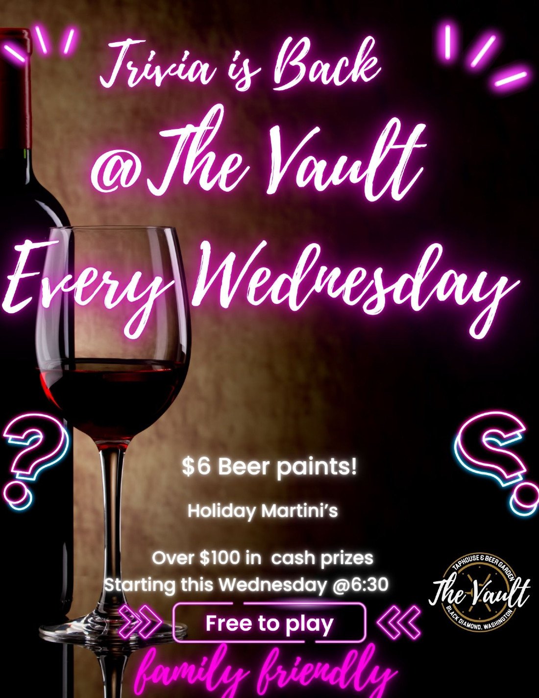 Trivia Night @ The Vault Taphosue