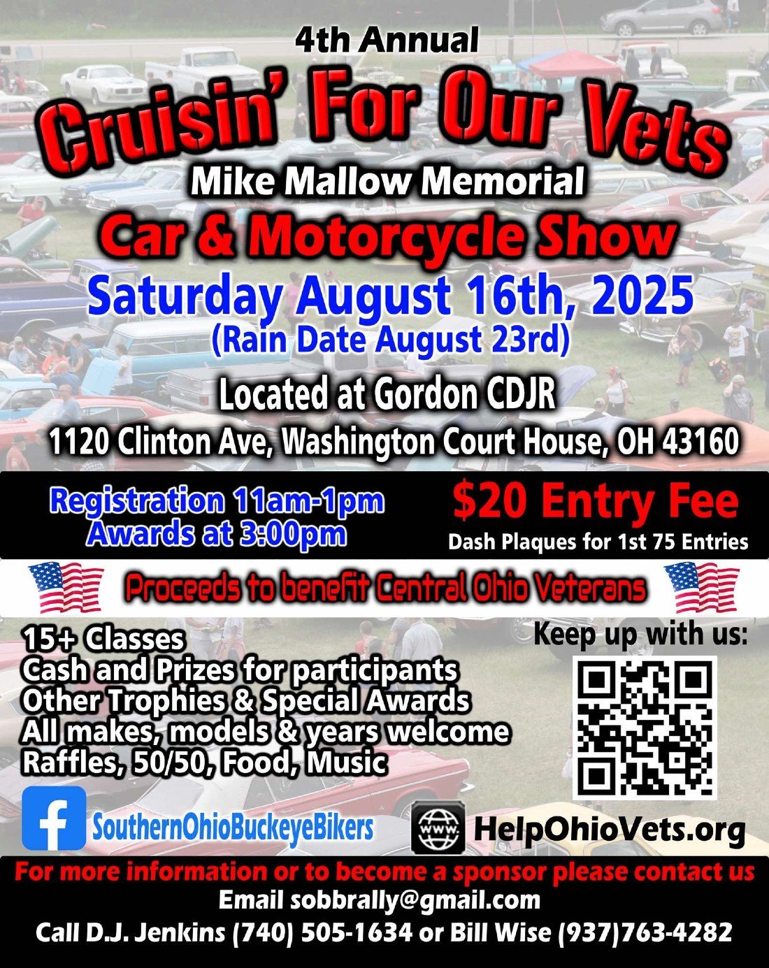 4th Annual "Cruisin' For Our Vets" Car & Motorcycle Show Mike Mallow Memorial