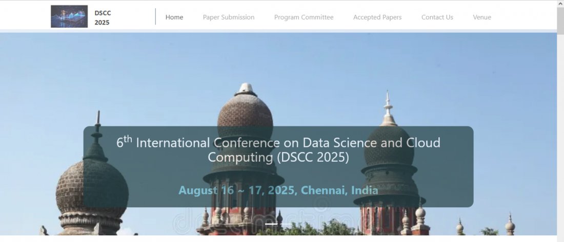 6th International Conference on Data Science and Cloud Computing (DSCC 2025)