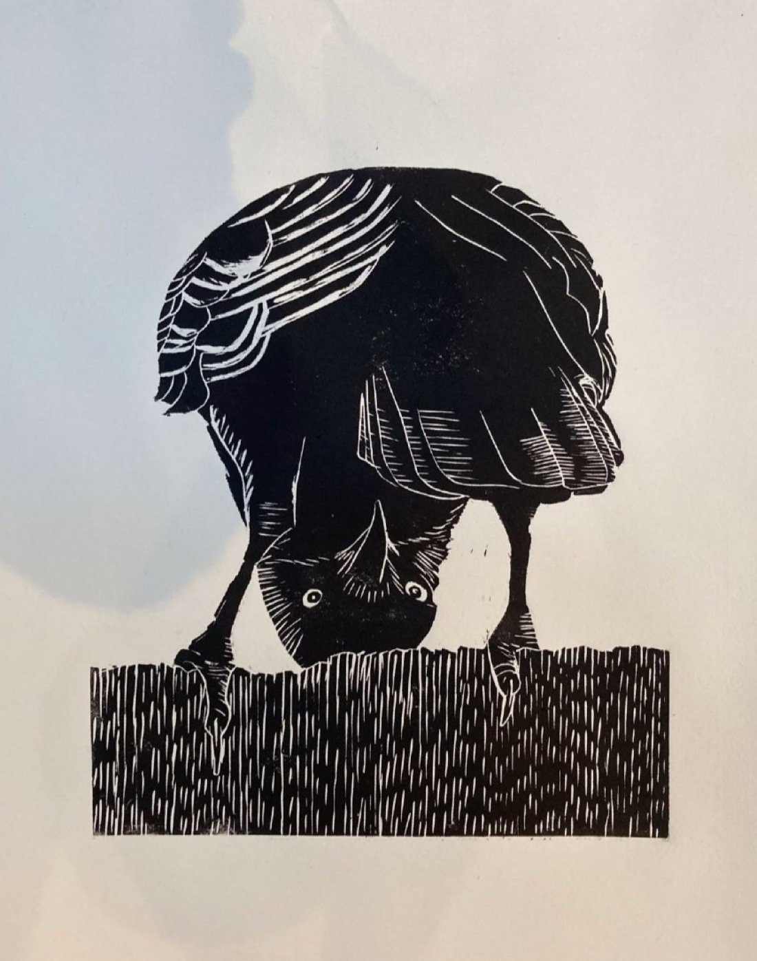 Linocut og chine coll\u00e9