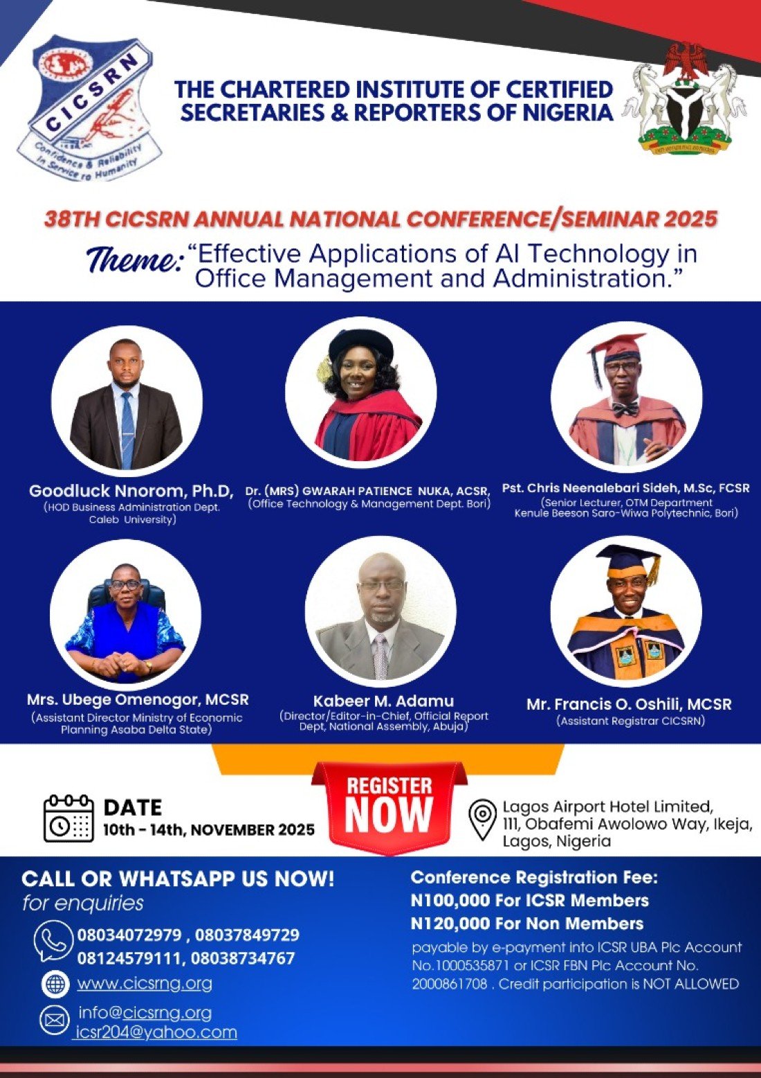 INVITATION TO 38TH ANNUAL NATIONAL CONFERENCE\/SEMINAR NOVEMBER 10 \u2013 14, 2025