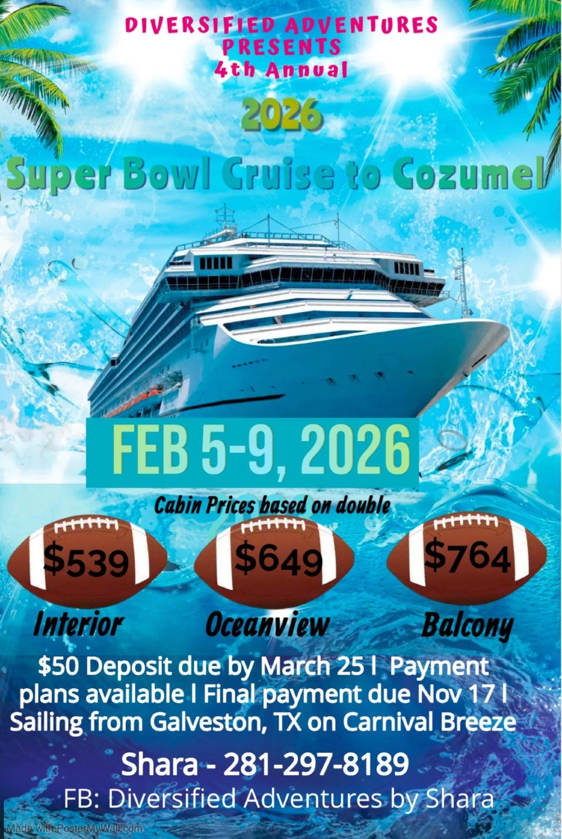 2026 Super Bowl cruise from Galveston