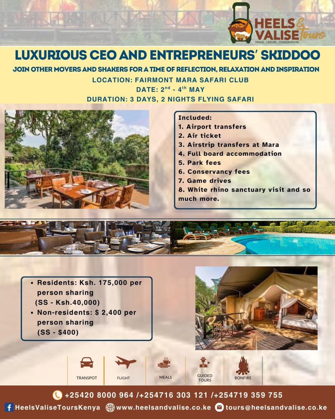 CEOs, Managers and Entrepreneurs' Skiddoo - 3 Days Luxurious Maasai Mara Experience