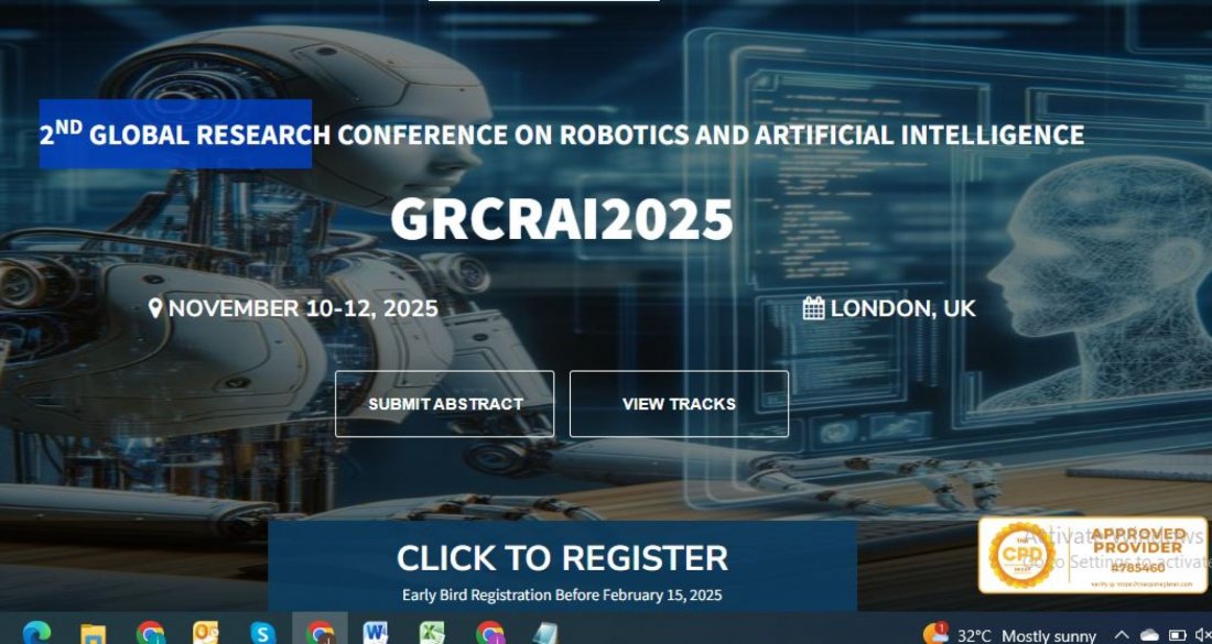 2nd Global Research Conference and Expo on Robotics and Artificial Intelligence GRCRAI2025