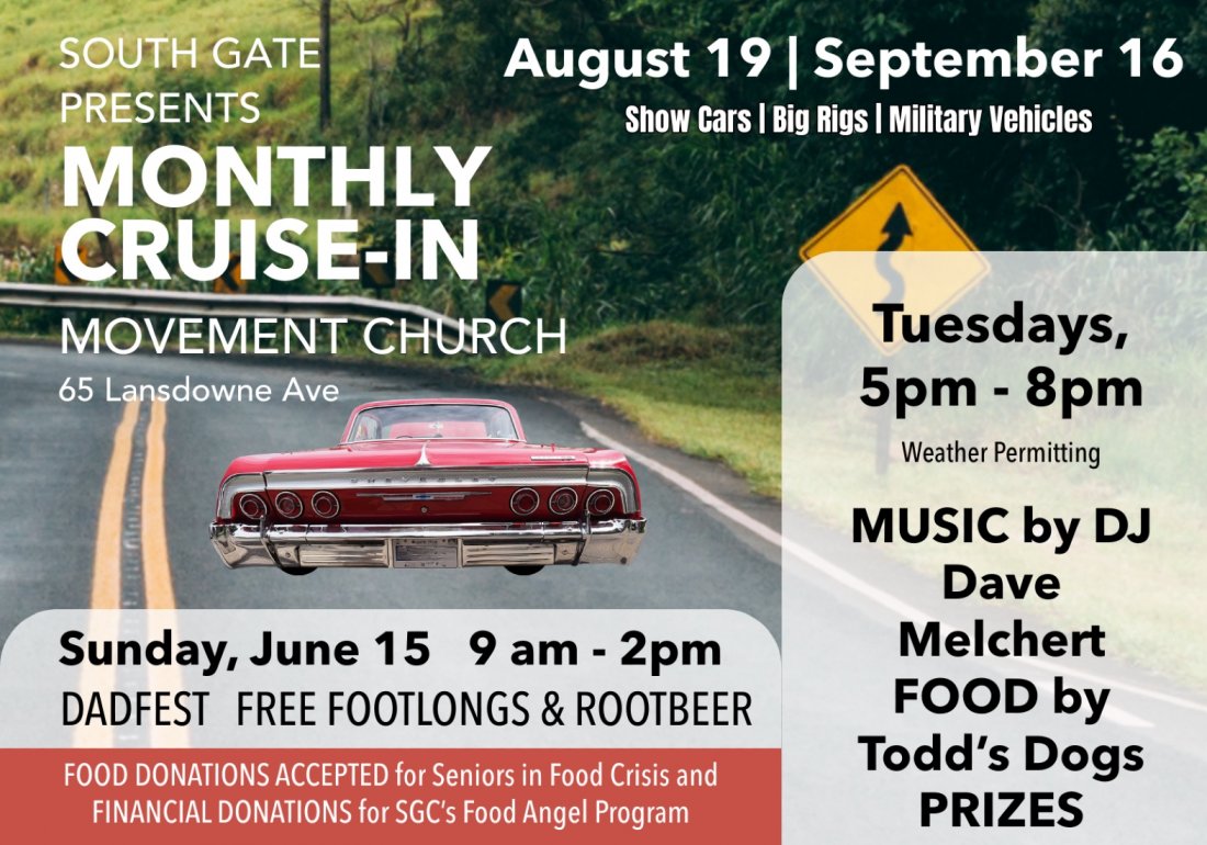 South Gate Centre's 'Monthly Cruise-In' at Movement Church