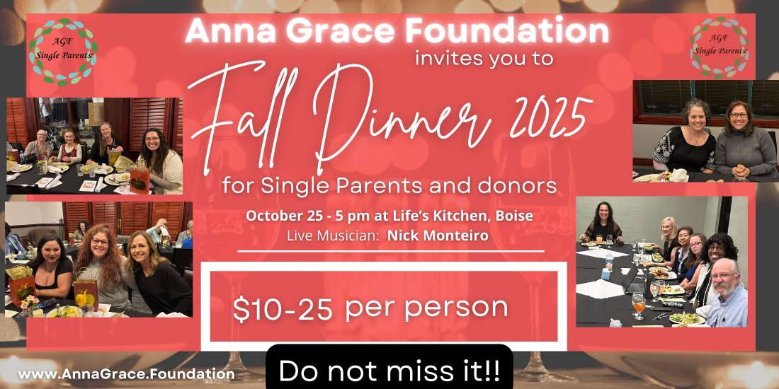 Fall Dinner for Single Parents adult only Boise 