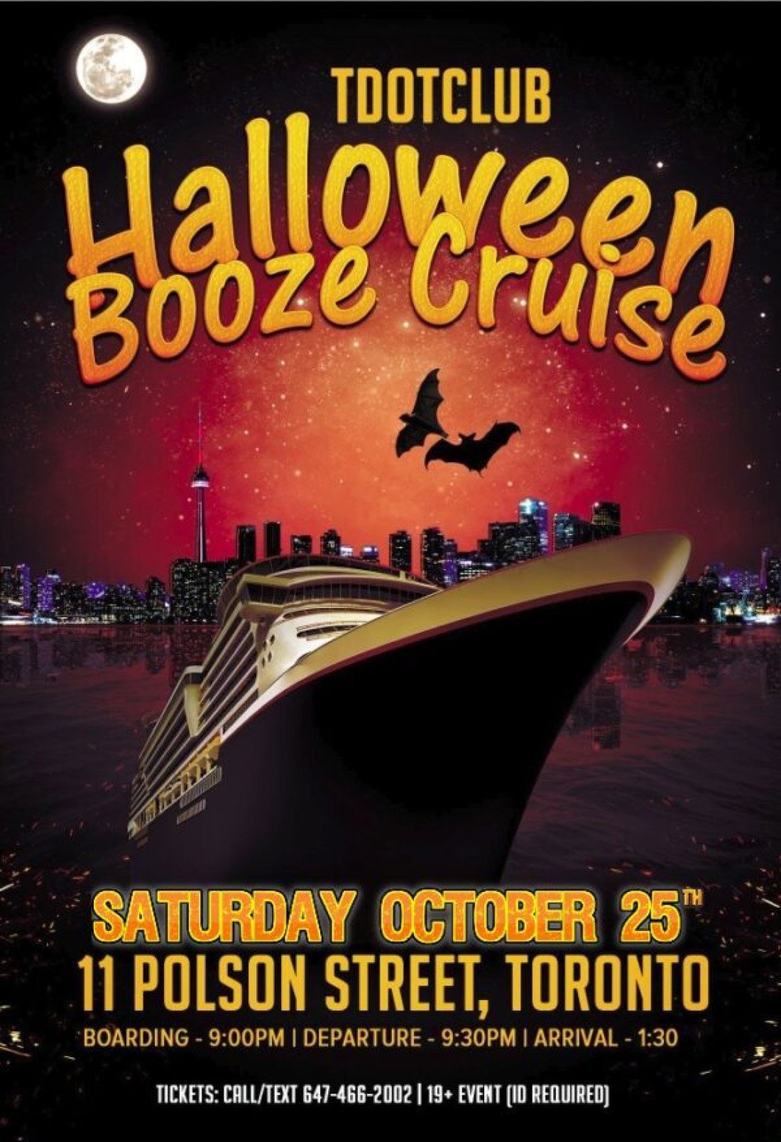 Toronto Halloween Saturday Boat Party