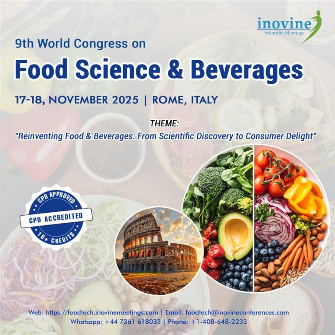 9th World Congress on Food Science & Beverages, November 17-18, 2025, Rome, Italy