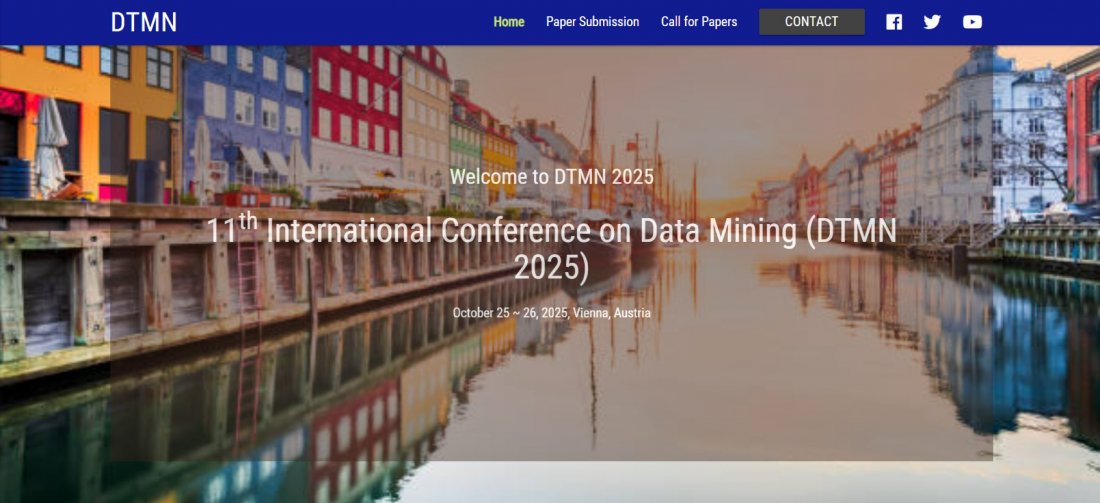 11th International Conference on Data Mining (DTMN 2025)