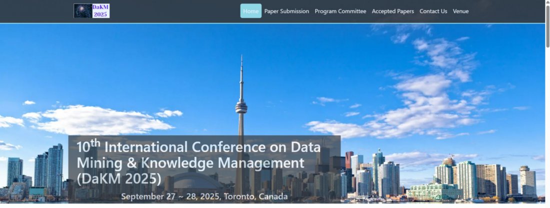 10th International Conference on Data Mining & Knowledge Management (DaKM 2025)