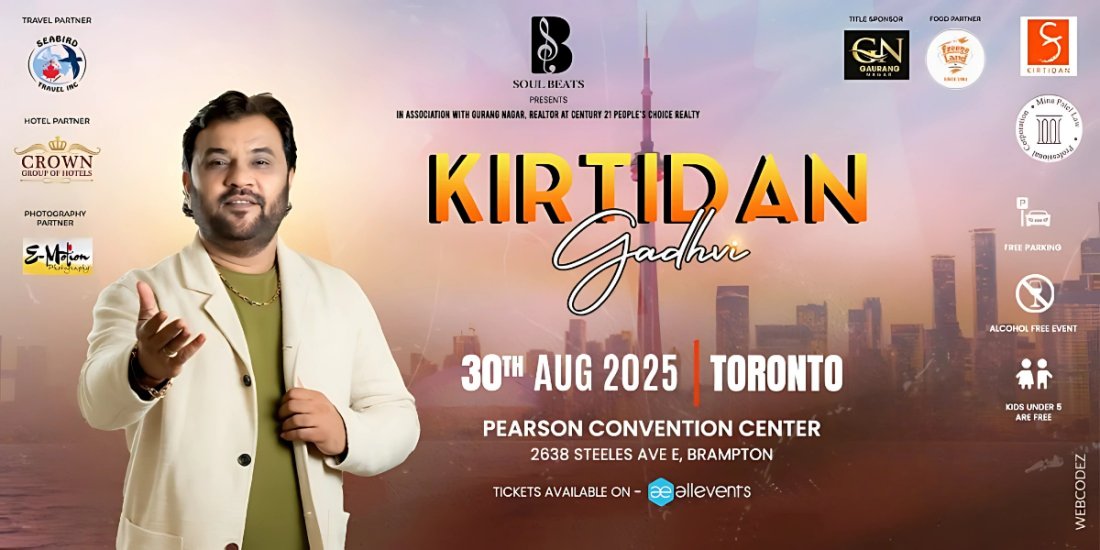 Kirtidan Gadhvi Rass Garba 2025 in Brampton - 30th August