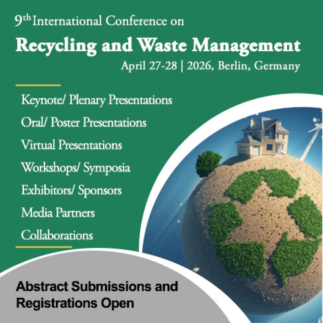 9th International Conference on Recycling and Waste Management