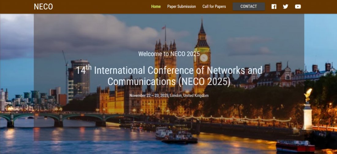 14th International Conference of Networks and Communications (NECO 2025)