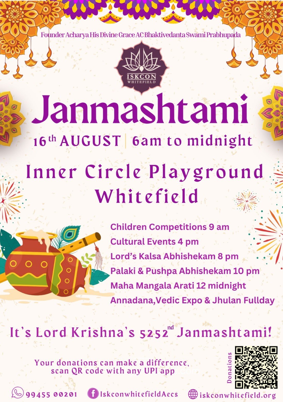 Krishna Janamashtami (ISKCON Whitefield) August 16 2025
