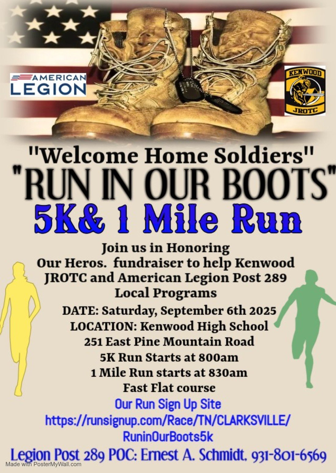 Welcome Home Soldiers, Run in our Boots 5K and 1 Mile youth Run