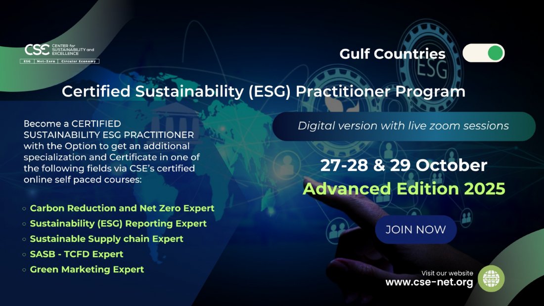 GULF (GCC) | Certified Sustainability (ESG) Practitioner Program, Advanced Edition 2025