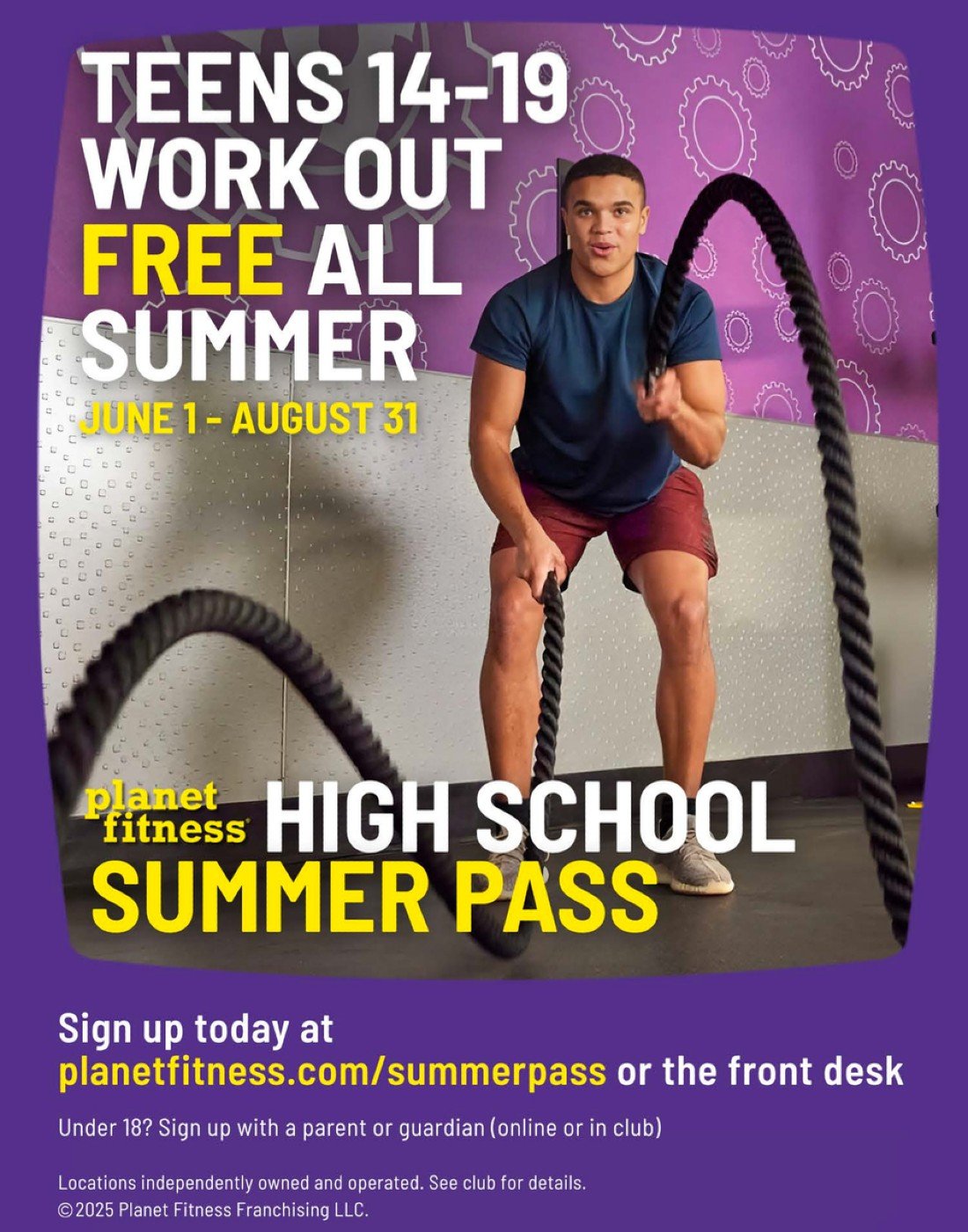 FREE High School Summer Pass at Planet Fitness Now Thru 8\/31