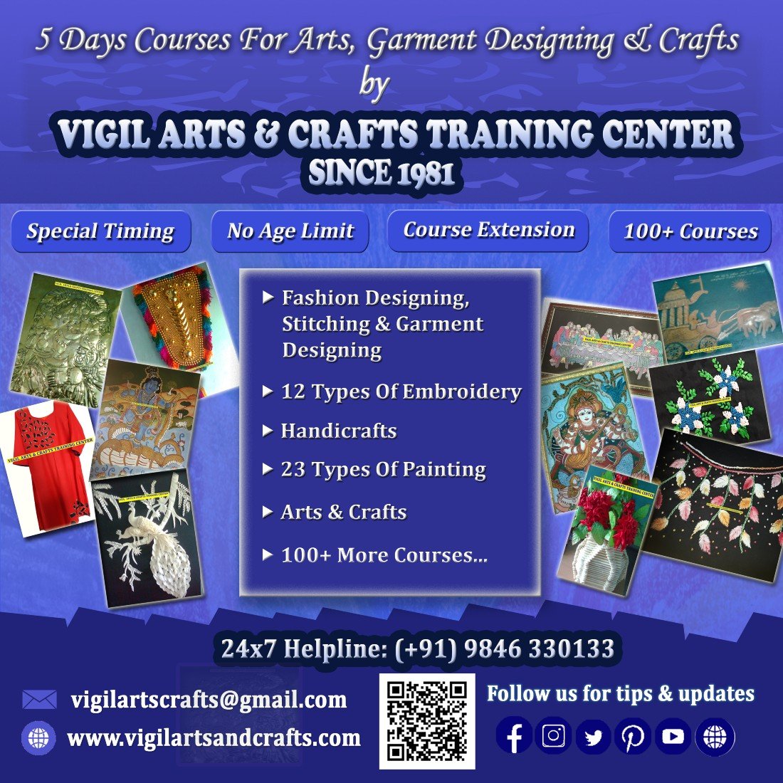 5 Days Special Classes for Arts, Designing and Crafts