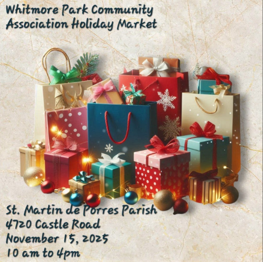 Whitmore Park Community Association 2025 Holiday Market
