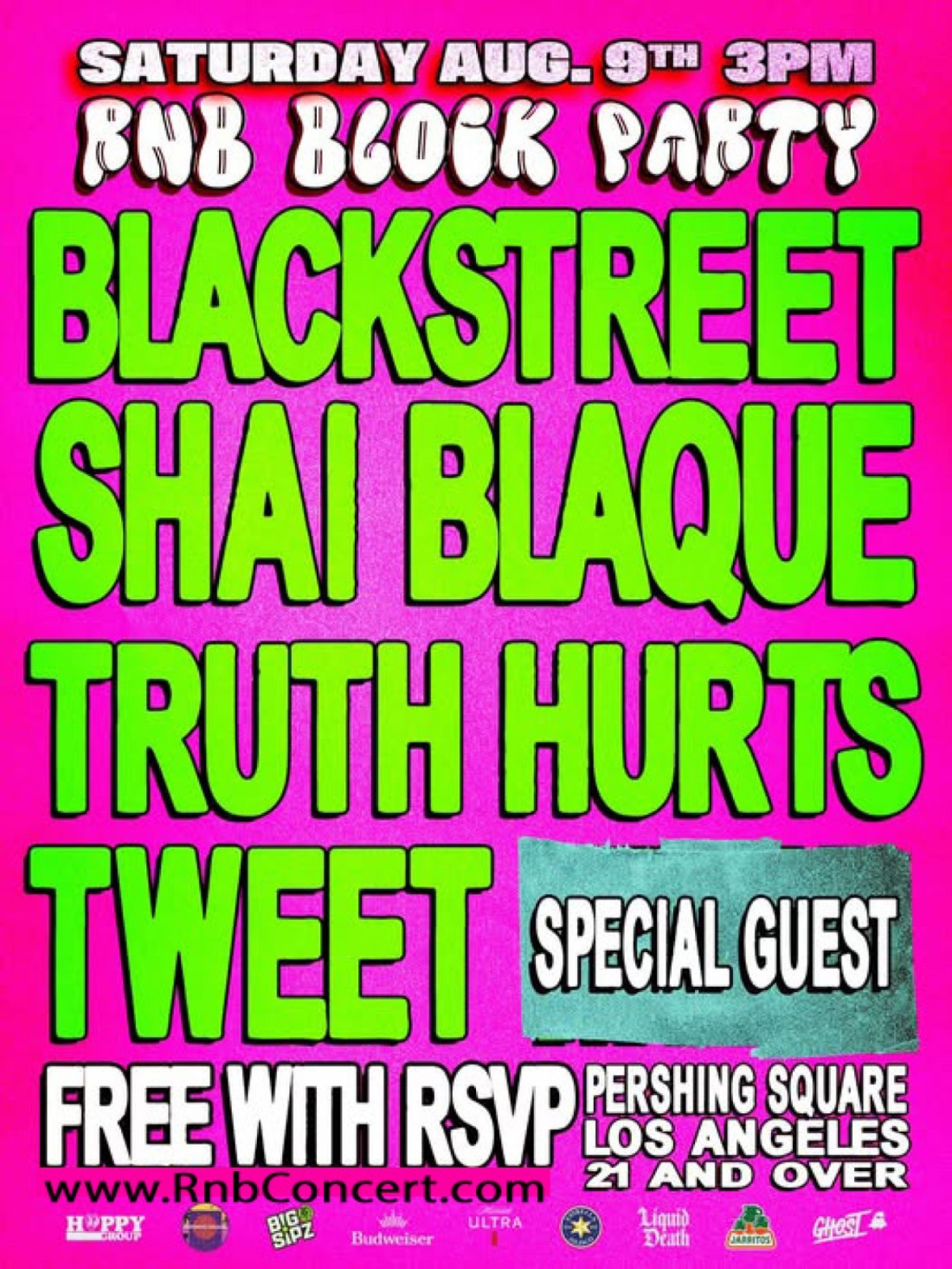 FREE EVENT! Blackstreet , Shai, Blaque, Truth Hurts, Tweet & More!