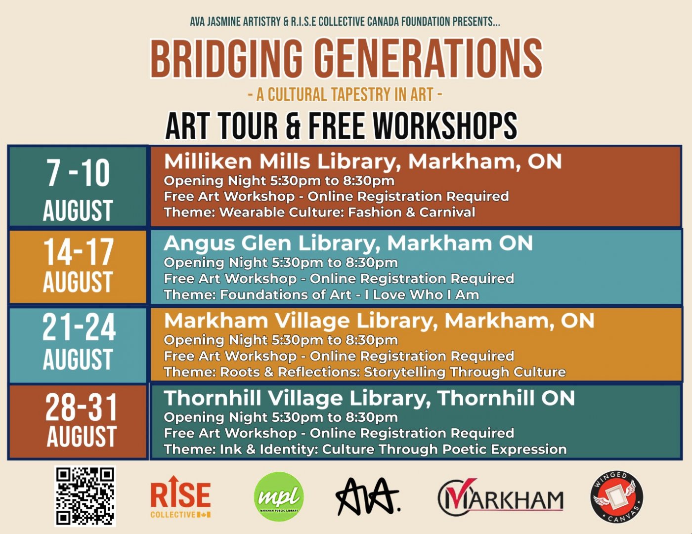 Bridging Generations - A Cultural Tapestry in Art Tour (Angus Glen)