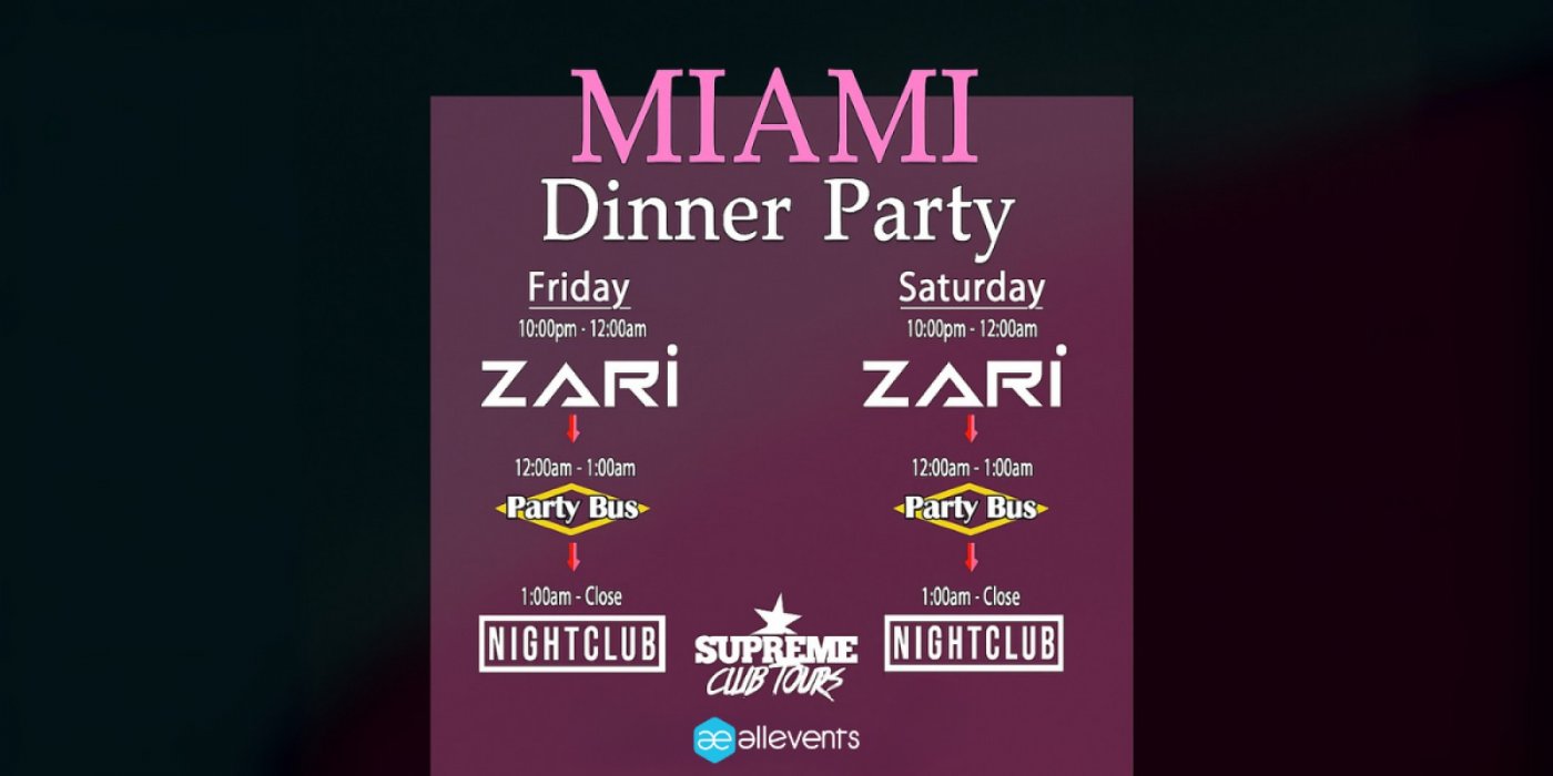 Miami Dinner Party with Nightclub Experience