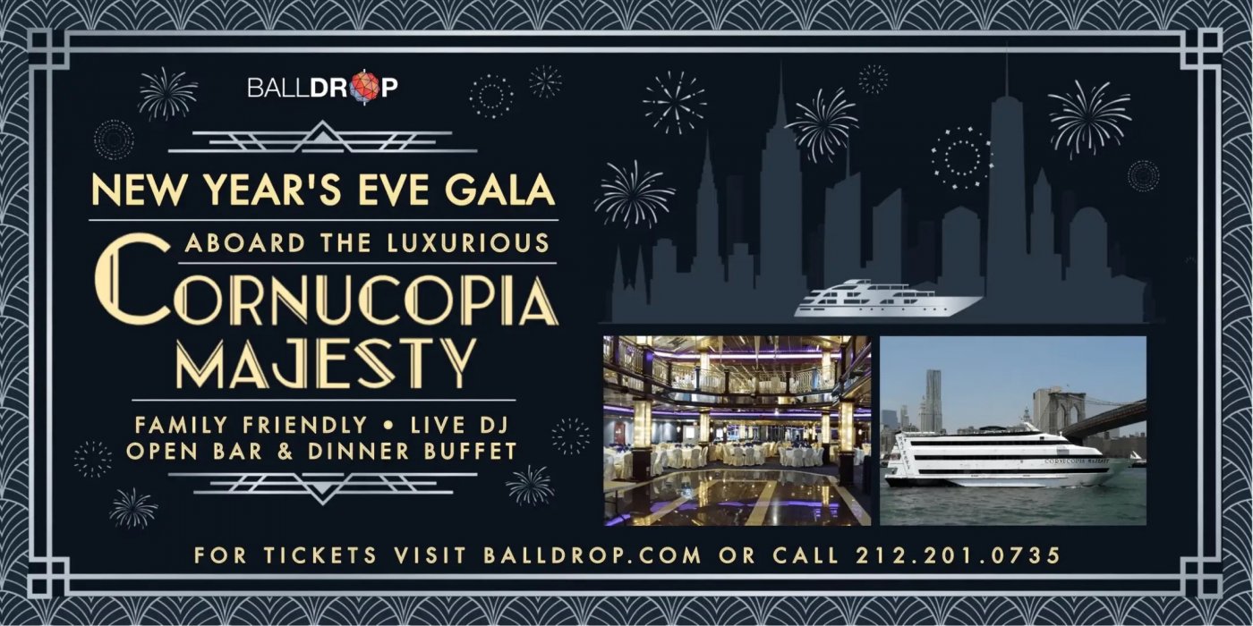 Balldrop.com Presents: New Year's Eve Gala aboard the Cornucopia Majesty Yacht