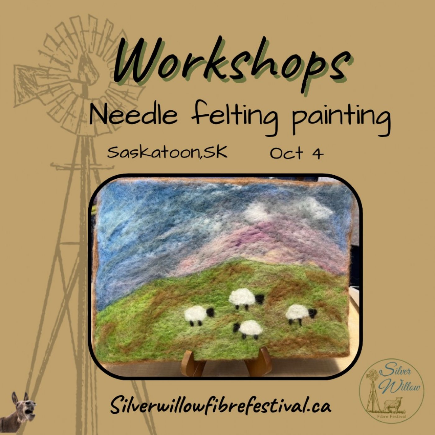 Needle Felting painting Workshop
