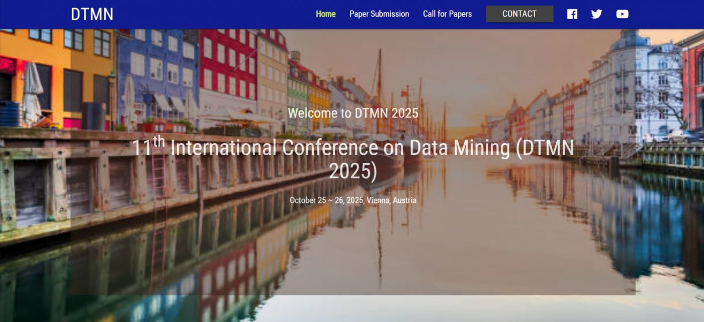 11th International Conference on Data Mining (DTMN 2025)
