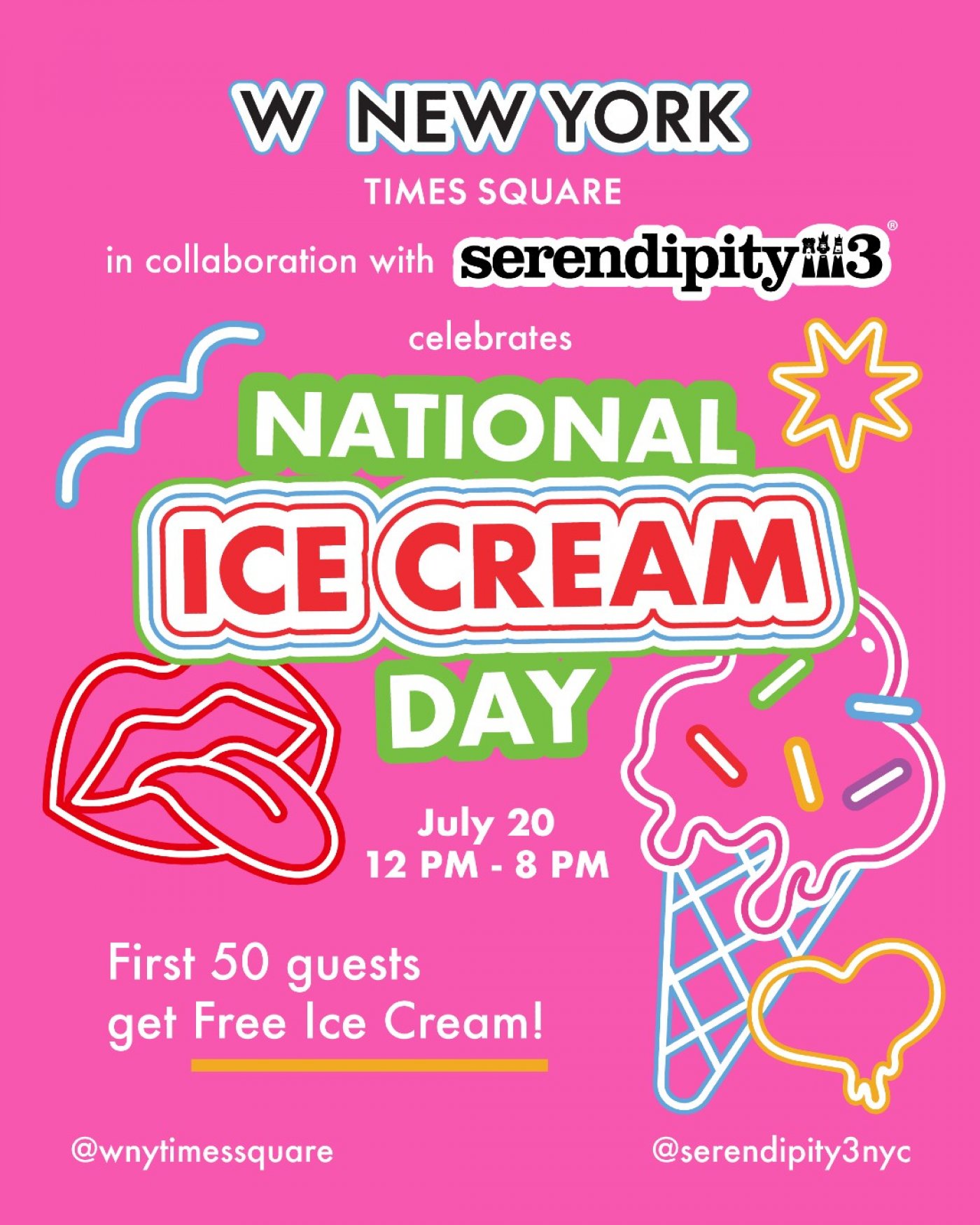 Serendipity x W New York - Times Square National Ice Cream Day Popup