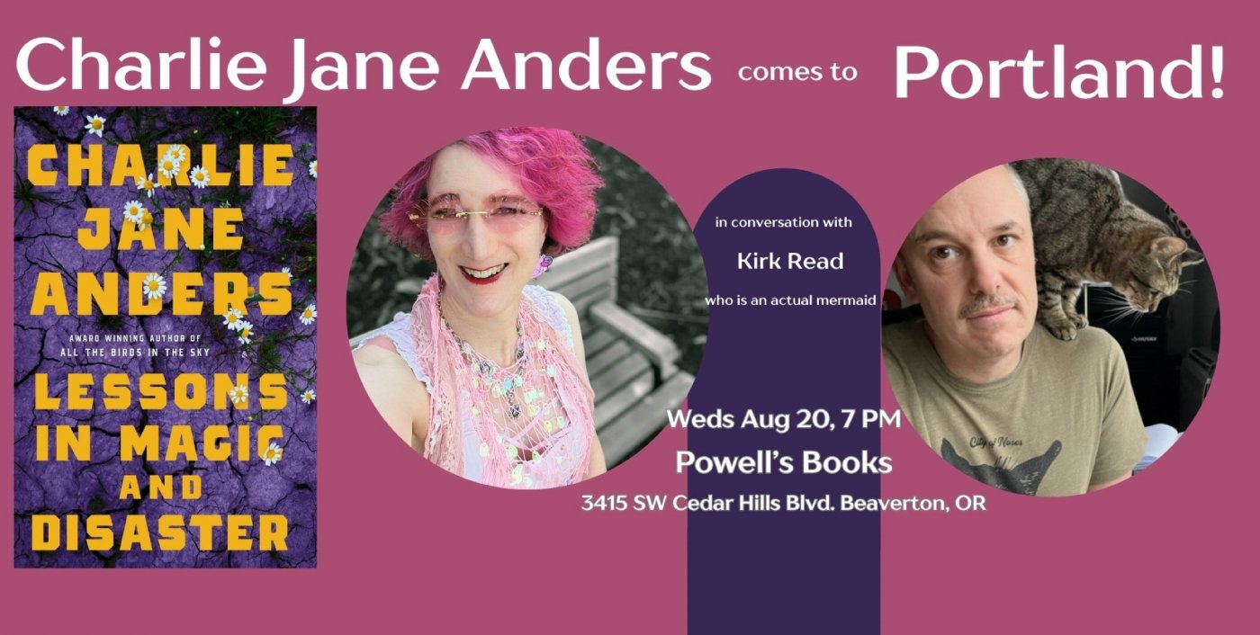 Charlie Jane Anders in conversation with Kirk Read at Powell's in Beaverton, OR
